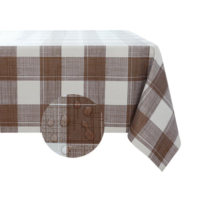 Romanstile Rectangle Vinyl Tablecloth, 100% Waterproof Oil-Proof Checkered Plastic Table Cloth, Heavy Duty Wipeable Table Covers for Dining, Camping, Picnic, Outdoor - 54 x 78 Inch, Grey