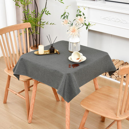 Wolkemer Oval Tablecloth 60 x 102 Inches Faux Linen Water Resistant