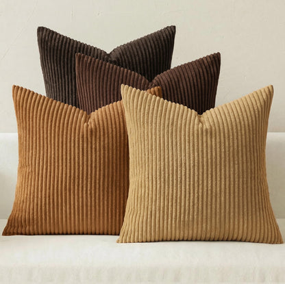 MIULEE Soft Corduroy Decorative Throw Pillow Covers Forest Green 18x18