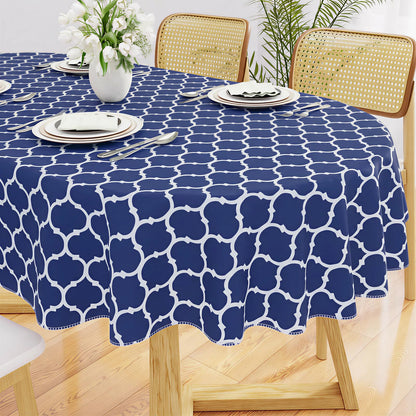 Smiry Rectangle Table Cloth, Flannel Backed Vinyl Tablecloth, 60"x84"