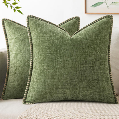 MIULEE Decorative Couch Throw Pillow Covers 18x18 Inch Sage Green 2 Pack