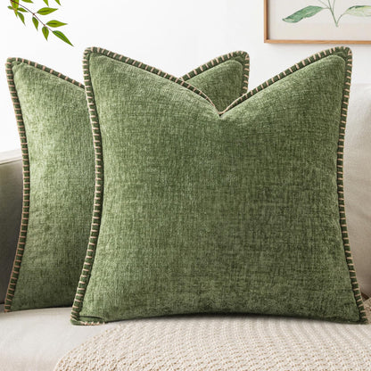 MIULEE Decorative Couch Throw Pillow Covers 18x18 Inch Sage Green 2 Pack