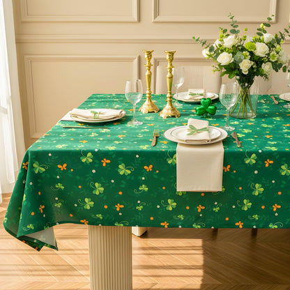 Thanksgiving Waterproof Tablecloth – Fall Harvest Pumpkins, Maple Leaves & Berries Print – Autumn Rectangle Table Cover for Dining or Party, Brown, W60 x L84 in