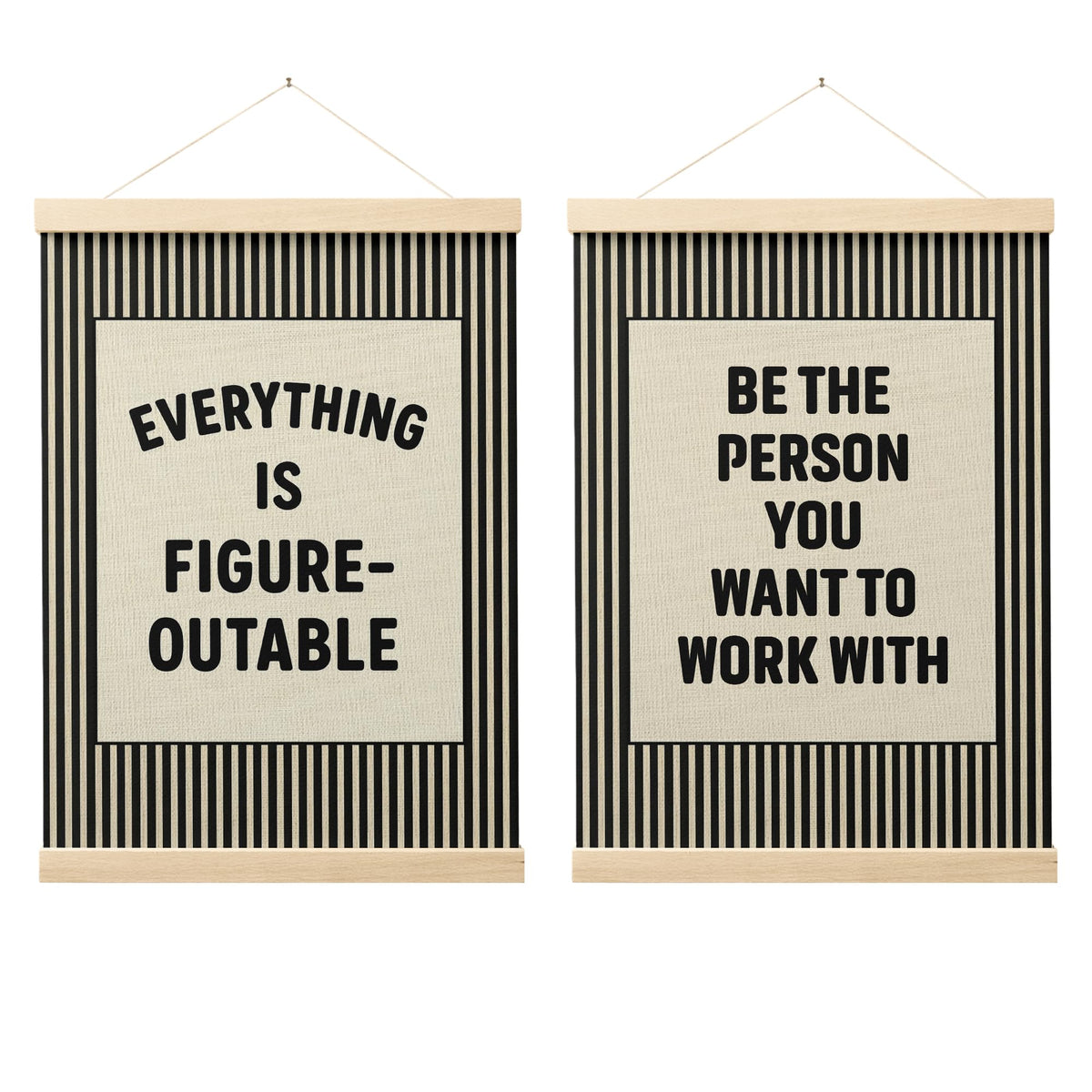 FGFK Everything Is Figureoutable Positive Affirmations Wall Art Poster Hanger Frame, Retro Pink and Green Inspirational Canvas Prints Framed Wall Decor for Office Classroom Home Bedroom, 12x16 Inch