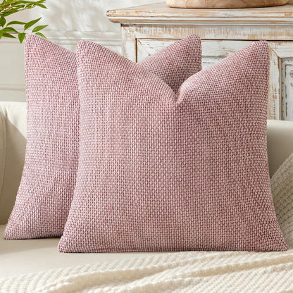 MIULEE Decorative Couch Throw Pillow Covers 18x18 Inch Neutral Beige 2 Pack