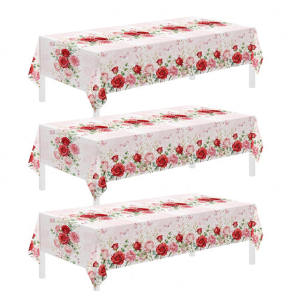 3 Pack Thanksgiving Disposable Tablecloths,54 x 108 Inch Thanksgiving Decorations,Give Thanks Table Cloth for Rectangular,Pumpkin Maple Tablecloths for Home,Party,Outdoor Picnic,Fall Theme,Baby Shower