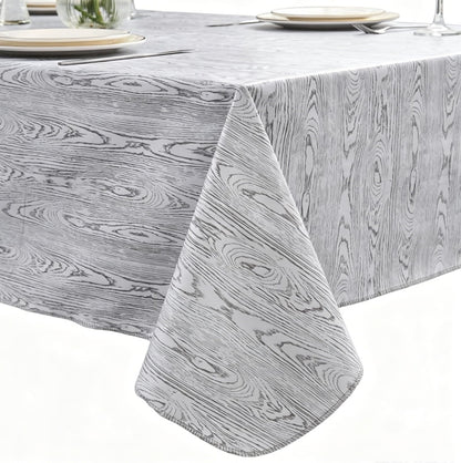 Pioggia Vinyl Tablecloth with Flannel Backed Rectangle Waterproof Oil-Proof PVC Table Cloth Wipeable Spill-Proof Plastic Table Cover for Indoor and Outdoor