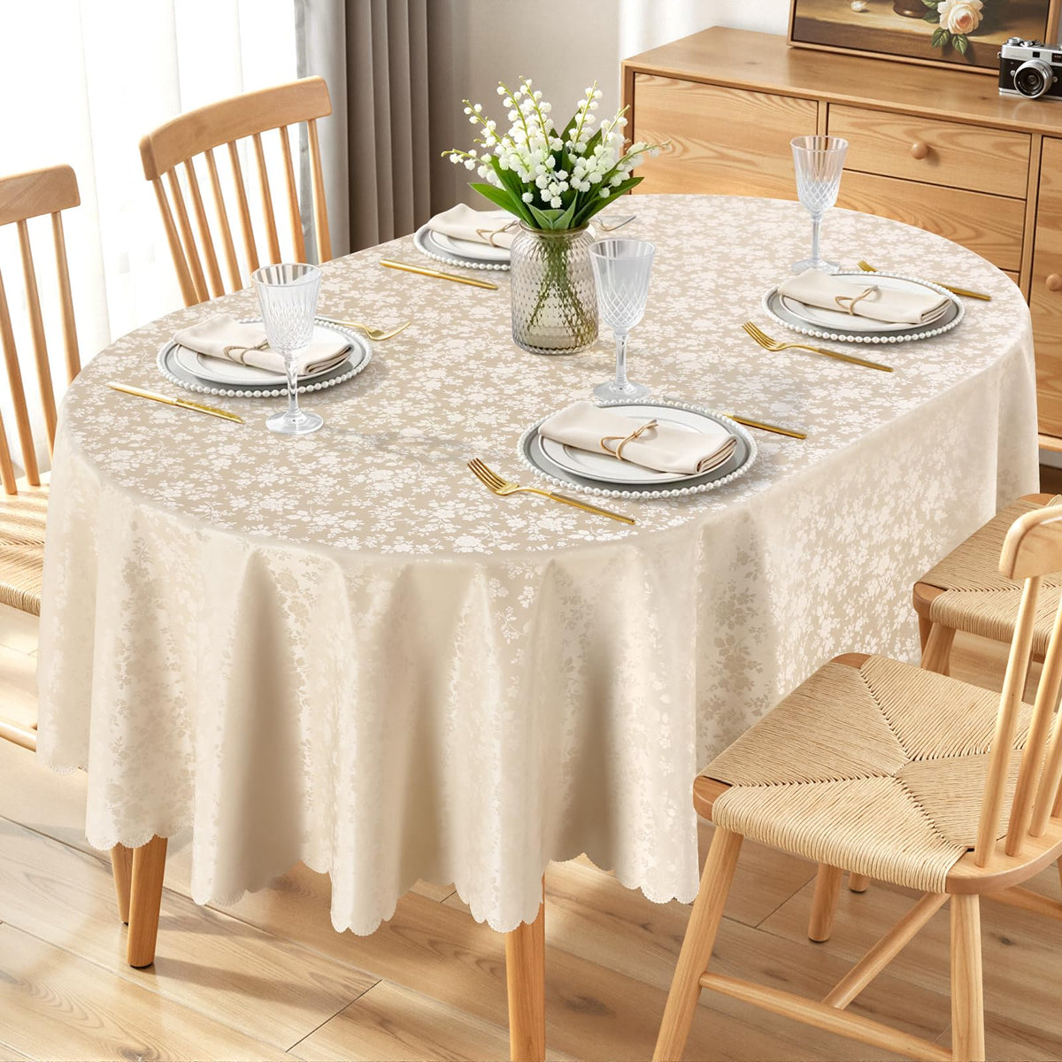 Smiry Rectangle Waterproof Heavy Duty Vinyl Tablecloths, 60 x 84 Inch