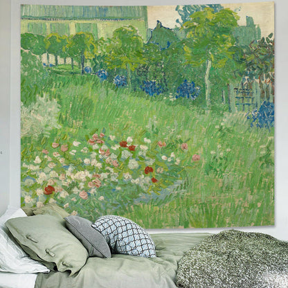 Monet Waterlily Wall Tapestry, Cute Floral Art Tapestries for Girl Bedroom