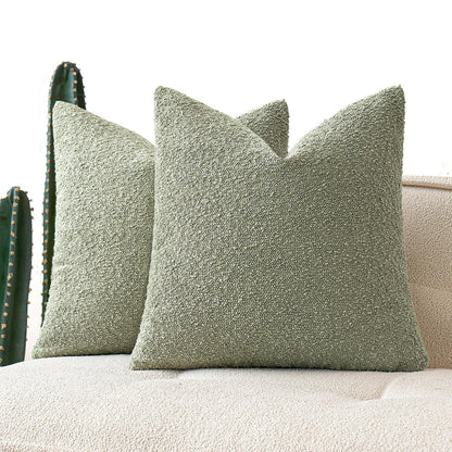MIULEE 20x20 Decorative Boucle Couch Pillow Covers Brown