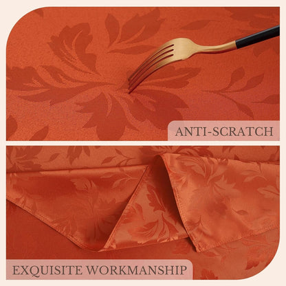 Romanstile Fall Jacquard Rectangle Tablecloth, Thanksgiving Dining Decor