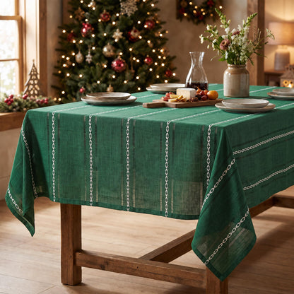 Horaldaily Beige Rectangular Tablecloth, 60×84 Inch, Farmhouse Decor