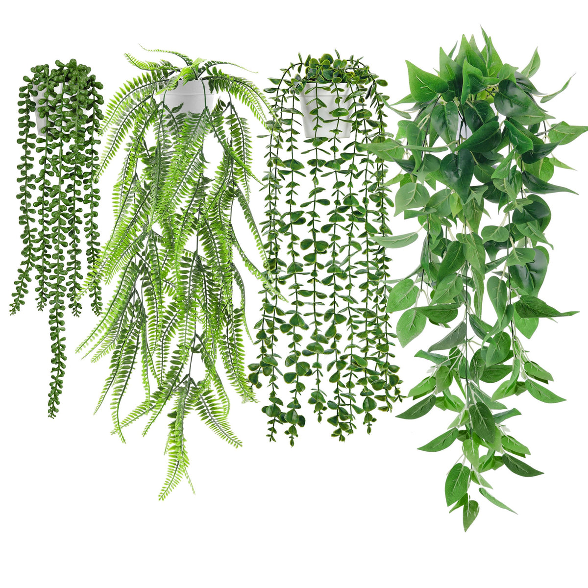 Der Rose 4Pcs Fake Hanging Plants with Lush Cascading Greenery