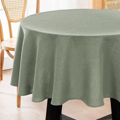 H.VERSAILTEX Linen Textured Table Cloths 60 x 120 Inch Premium Solid Tablecloth Spill-Proof Waterproof Table Cover for Dining Buffet Feature Extra Soft and Thick Fabric Wrinkle Free, Taupe