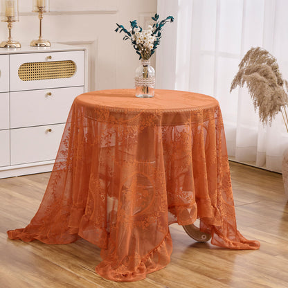 White Lace Floral Embroidered Square Tablecloth 55”x55” Table Cloth