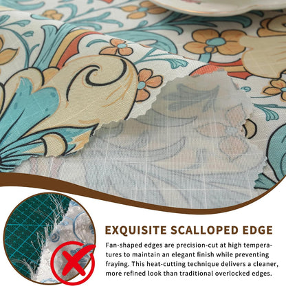 Rectangle Waterproof Tablecloth Linen Textured Table Cloth,Stain and Wrinkle Resistant Washable Fabric Table Cover for Dining, Party, Camping and Outdoor, 52 x 70 Inch, Vine Bloom