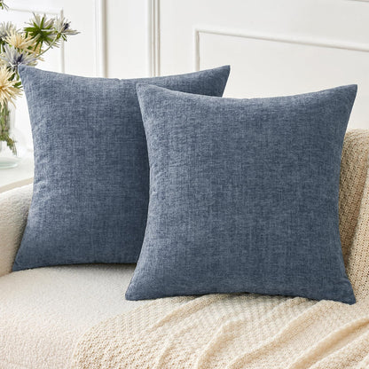 MIULEE Soft Chenille Fall Throw Pillow Covers Burnt Orange 18x18 Pack of 2