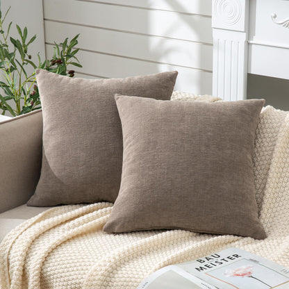 GAWAMAY Decorative Square Throw Pillow Covers 18"x18" Inch Set of 2, Super Soft Chenille Pillows Cover Fall Pillowcase for Living Room Bedroom Sofa Couch Cushion Cover Navy Blue 45x45cm (Only Covers)