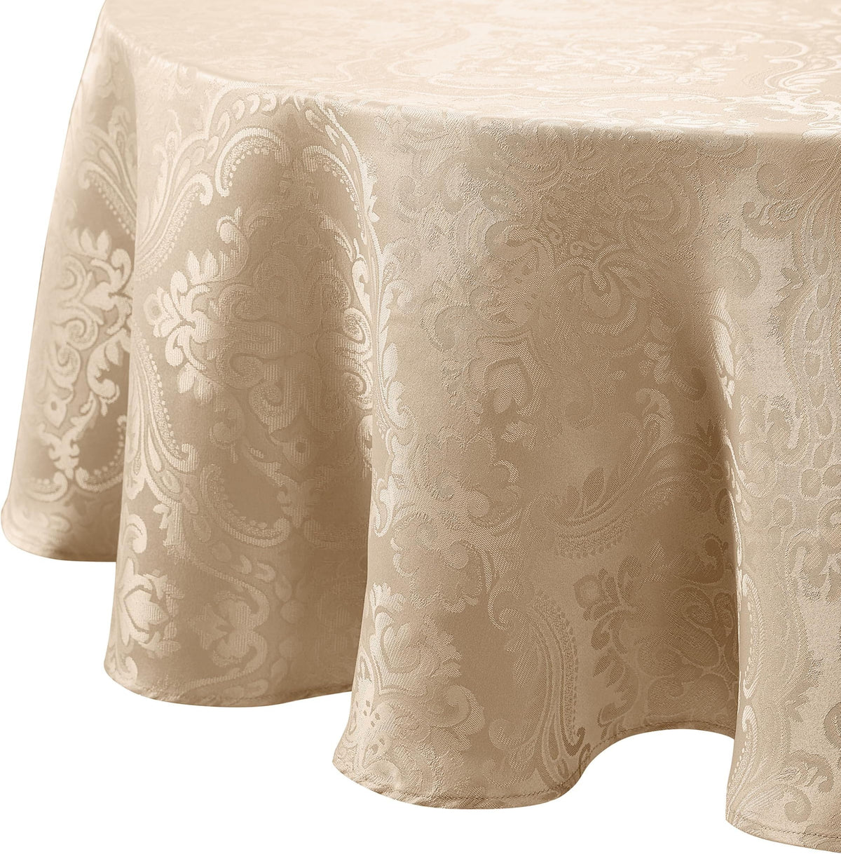 Caiden Elegance Damask Tablecloth, Cranberry - 60" W x 120" L