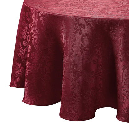 Caiden Elegance Damask Tablecloth, Cranberry - 60" W x 120" L
