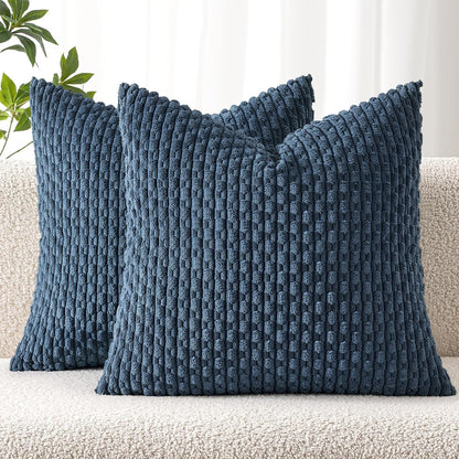 MIULEE Decorative Throw Pillow Covers 18x18 Sage Green Textured Corduroy