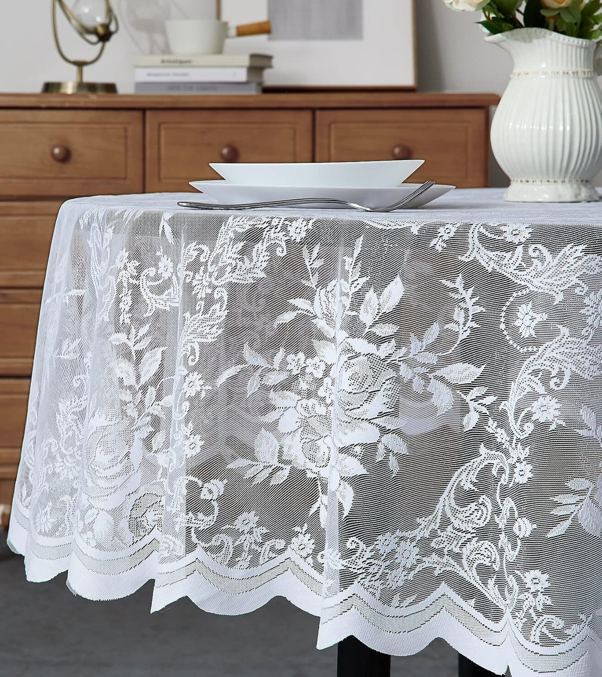 Warm Home Designs 60 x 120 Gold Rectangle Lace Tablecloth. LTC Linen 120