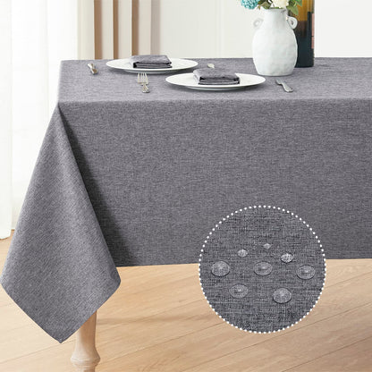 Veblandy Rectangle Tablecloth Waterproof Linen Textured Table Cloth Stain and Wrinkle Resistant Washable, Decorative Fabric Table Cover for Dining, Party and Camping (Sage Green, 52 * 70)