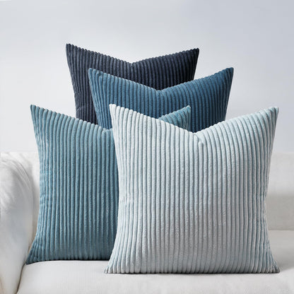 Topfinel Decorative Throw Pillow Covers Cushion Cases, Set of 4 Soft Velvet Modern Double-Sided Designs, Mix and Match for Boho Farmhouse Fall Home Decor (18x18 inch, Orange/Teal)