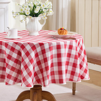 Gingham Tablecloth Rectangle Table, Cotton Linen Style Picnic Checkered Table Cloth Farmhouse Washable Wrinkle Free Buffalo Plaid Table Cover for Outdoor Birthday Party, Pink, 60x75