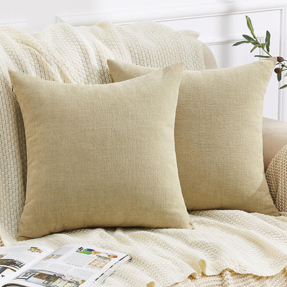 GAWAMAY Decorative Square Throw Pillow Covers 18"x18" Inch Set of 2, Super Soft Chenille Pillows Cover Fall Pillowcase for Living Room Bedroom Sofa Couch Cushion Cover Navy Blue 45x45cm (Only Covers)