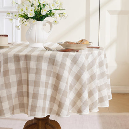 Gingham Tablecloth Rectangle Table, Cotton Linen Style Picnic Checkered Table Cloth Farmhouse Washable Wrinkle Free Buffalo Plaid Table Cover for Outdoor Birthday Party, Pink, 60x75