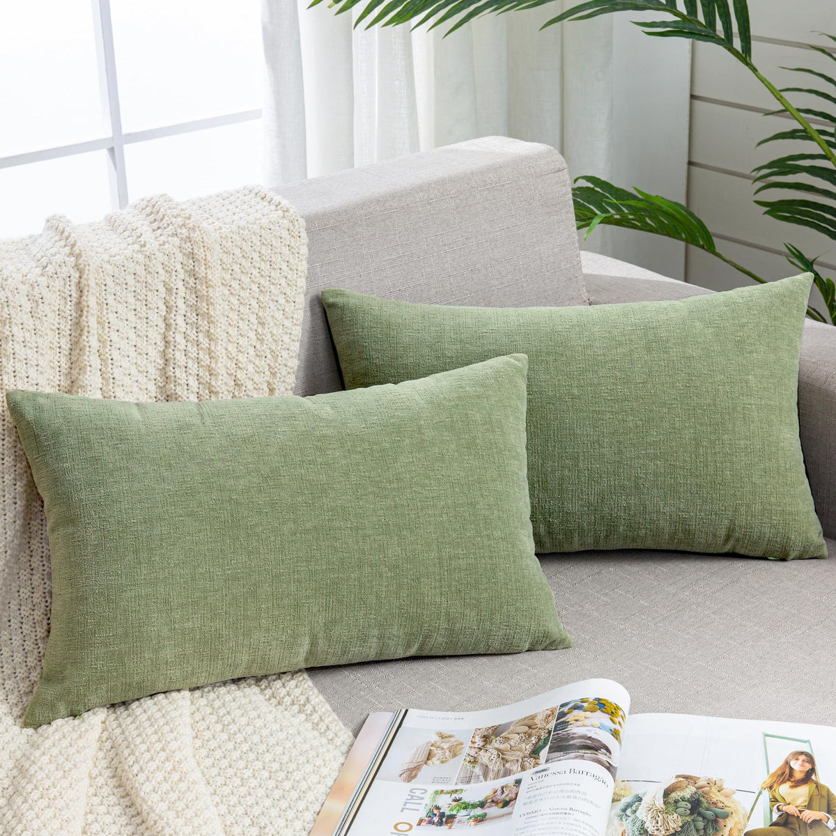 GAWAMAY Decorative Square Throw Pillow Covers 18"x18" Inch Set of 2, Super Soft Chenille Pillows Cover Fall Pillowcase for Living Room Bedroom Sofa Couch Cushion Cover Navy Blue 45x45cm (Only Covers)