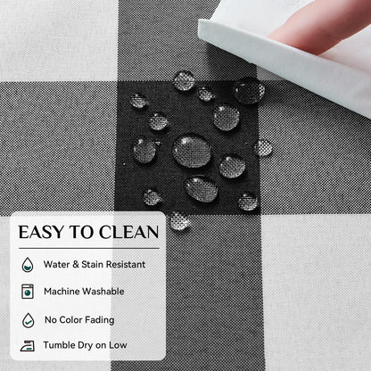 Softalker Gingham Tablecloth Rectangle, Black and White, 60 x 84 Inch