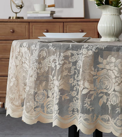 Warm Home Designs 60 x 120 Gold Rectangle Lace Tablecloth. LTC Linen 120