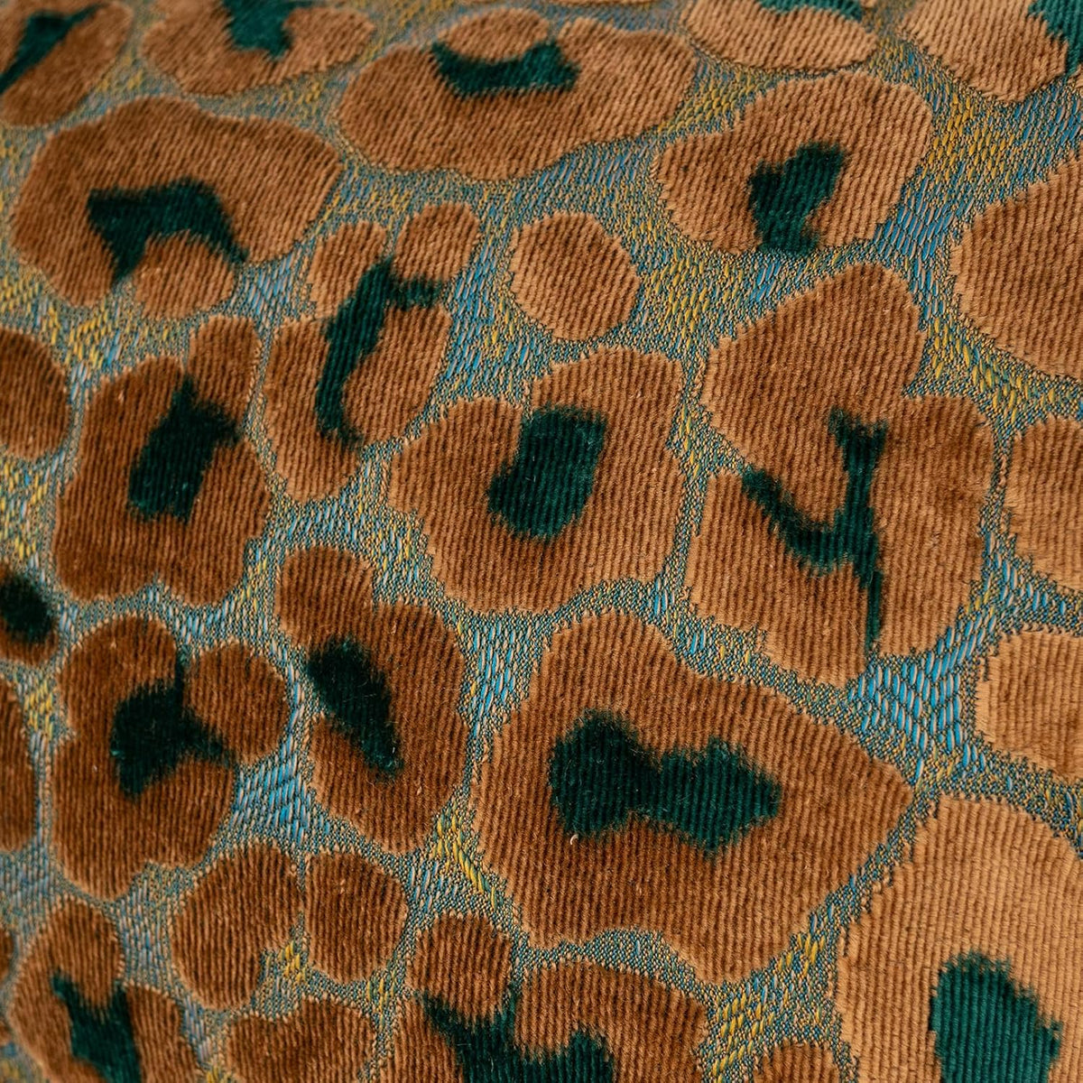 Alerfa Green Brown Floral Throw Pillow Cover 20 x 20 Inch Cut Velvet Sqaure Luxury Decorative Pillow Cover for Couch Living Room Bedroom
