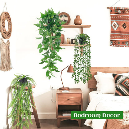 Der Rose 4Pcs Fake Hanging Plants with Lush Cascading Greenery