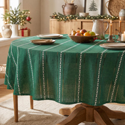 Horaldaily Beige Rectangular Tablecloth, 60×84 Inch, Farmhouse Decor