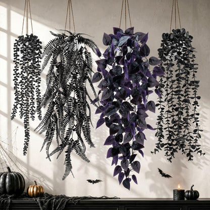 Der Rose 4Pcs Fake Hanging Plants with Lush Cascading Greenery