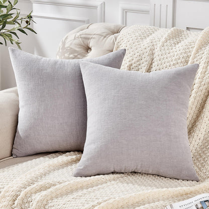 GAWAMAY Decorative Square Throw Pillow Covers 18"x18" Inch Set of 2, Super Soft Chenille Pillows Cover Fall Pillowcase for Living Room Bedroom Sofa Couch Cushion Cover Navy Blue 45x45cm (Only Covers)