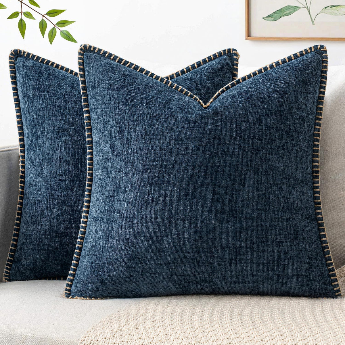 MIULEE Decorative Couch Throw Pillow Covers 18x18 Inch Sage Green 2 Pack
