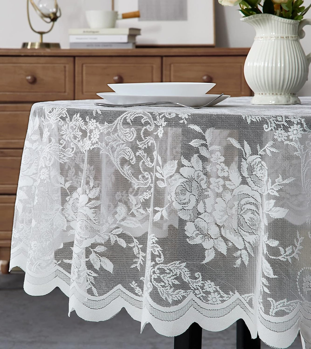Warm Home Designs 60 x 120 Gold Rectangle Lace Tablecloth. LTC Linen 120