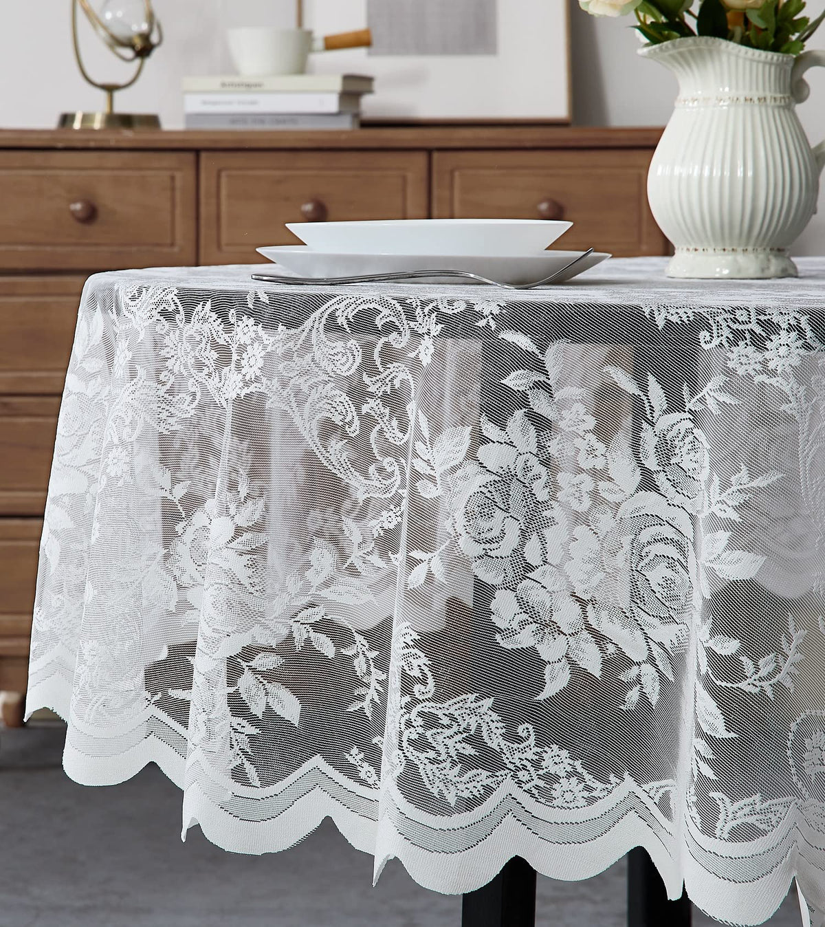 Warm Home Designs 60 x 120 Gold Rectangle Lace Tablecloth. LTC Linen 120