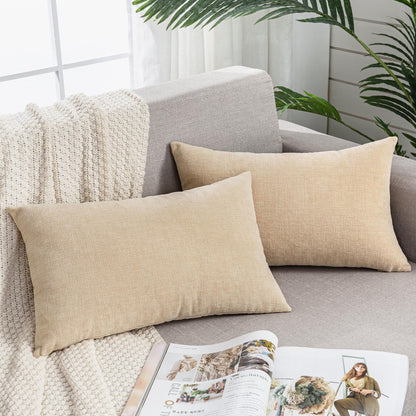 GAWAMAY Decorative Square Throw Pillow Covers 18"x18" Inch Set of 2, Super Soft Chenille Pillows Cover Fall Pillowcase for Living Room Bedroom Sofa Couch Cushion Cover Navy Blue 45x45cm (Only Covers)
