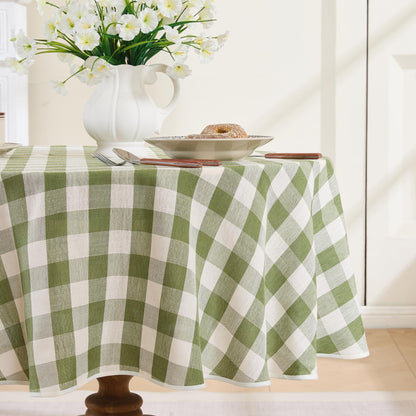 Gingham Tablecloth Rectangle Table, Cotton Linen Style Picnic Checkered Table Cloth Farmhouse Washable Wrinkle Free Buffalo Plaid Table Cover for Outdoor Birthday Party, Pink, 60x75