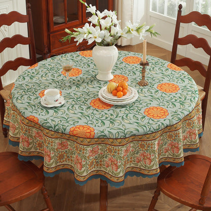 Rectangle Waterproof Tablecloth Linen Textured Table Cloth,Stain and Wrinkle Resistant Washable Fabric Table Cover for Dining, Party, Camping and Outdoor, 52 x 70 Inch, Vine Bloom