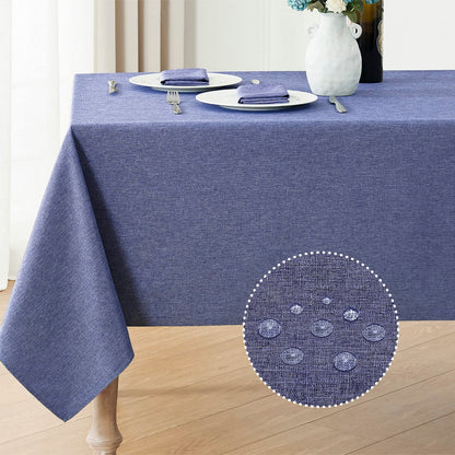 Veblandy Rectangle Tablecloth Waterproof Linen Textured Table Cloth Stain and Wrinkle Resistant Washable, Decorative Fabric Table Cover for Dining, Party and Camping (Sage Green, 52 * 70)