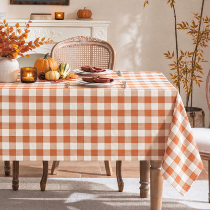 Gingham Tablecloth Rectangle Table, Cotton Linen Style Picnic Checkered Table Cloth Farmhouse Washable Wrinkle Free Buffalo Plaid Table Cover for Outdoor Birthday Party, Pink, 60x75