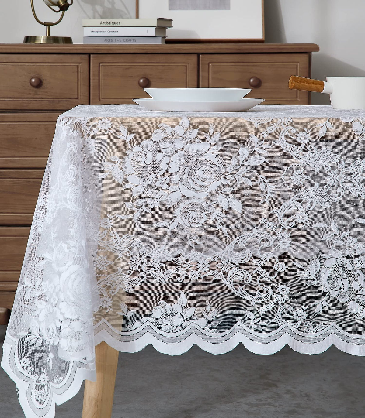 Warm Home Designs 60 x 120 Gold Rectangle Lace Tablecloth. LTC Linen 120