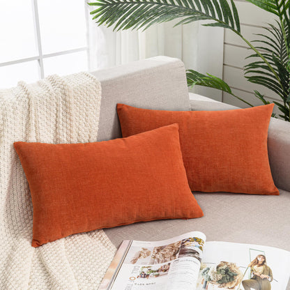 GAWAMAY Decorative Square Throw Pillow Covers 18"x18" Inch Set of 2, Super Soft Chenille Pillows Cover Fall Pillowcase for Living Room Bedroom Sofa Couch Cushion Cover Navy Blue 45x45cm (Only Covers)