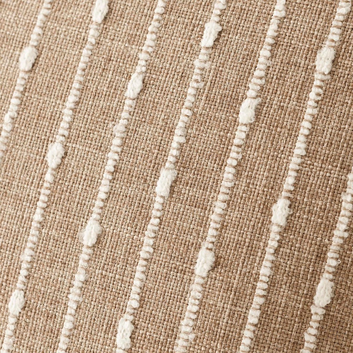 Foindtower Decorative Striped Boucle Throw Pillow Covers 18x18 Inch Camel